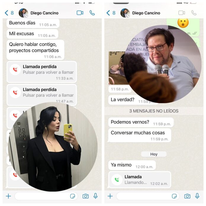 Amaranta Hank se suma a denuncias contra Diego Cancino. Tomado de X: @AmarantaHankTw y @cancinodiegoa Amaranta Hank se suma a denuncias contra Diego Cancino. Tomado de X: @AmarantaHankTw y @cancinodiegoa