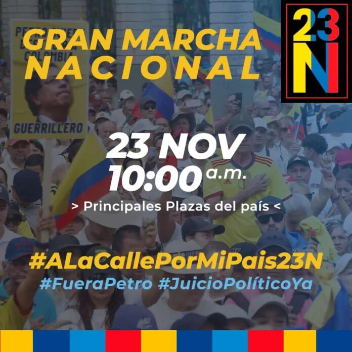 Nueva marcha contra el Gobierno de Petro. Foto: Cortesía